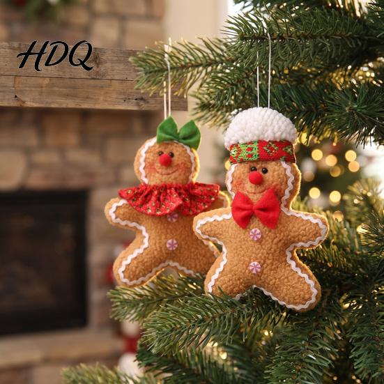 Рождественские подвесные пряничные человечки для елки Тканевые ornaments Подвеска Нетканый материал с подвеской-шнурком Набор