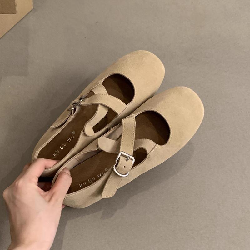 Fashion SUOJIALUN 2024 New Brand Women Flat Shoes Fashion Round Toe Ladies Elegant Mary Jane Shoes Shallow Soft Flat Heel Dress Ballerin
