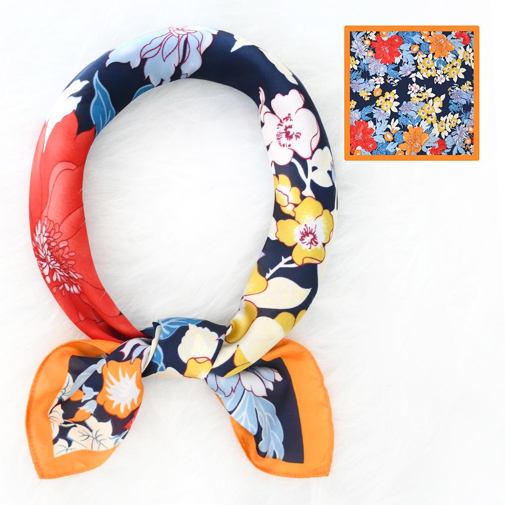 Женский новый модный шелковый шарф с имитацией атмосферы, защитный шарф для шеи, весна, лето, осень, квадратный шарф