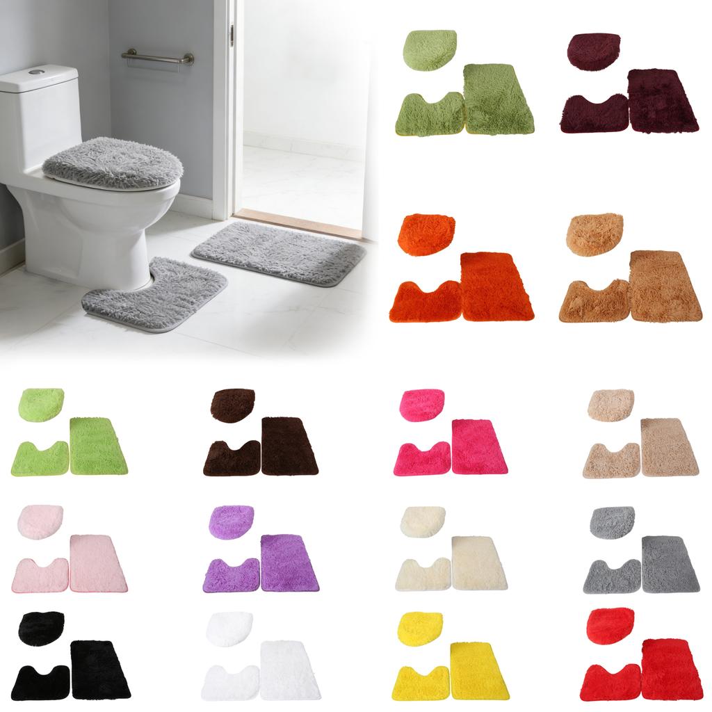 Коврик для унитаза, Впитывающий и Нескользящий, Набор из трех предметов, Коврик для ванной комнаты, Шерстяной ковер.