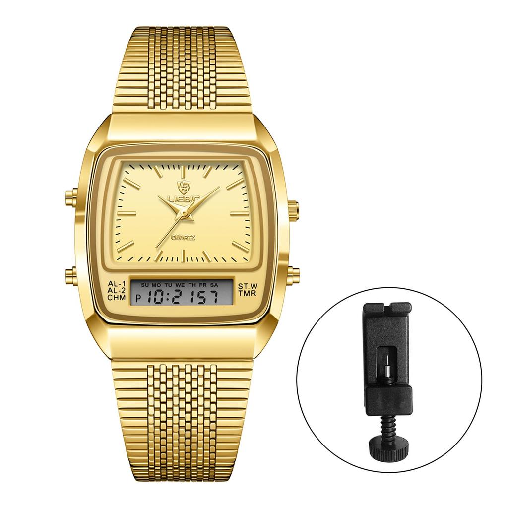 Waterproof Gold Antique Stainless Steel Rectangular Watch Quartz Watch Fashion Watch Gold Birthday Anniversary Day Christmas Day Present Men's