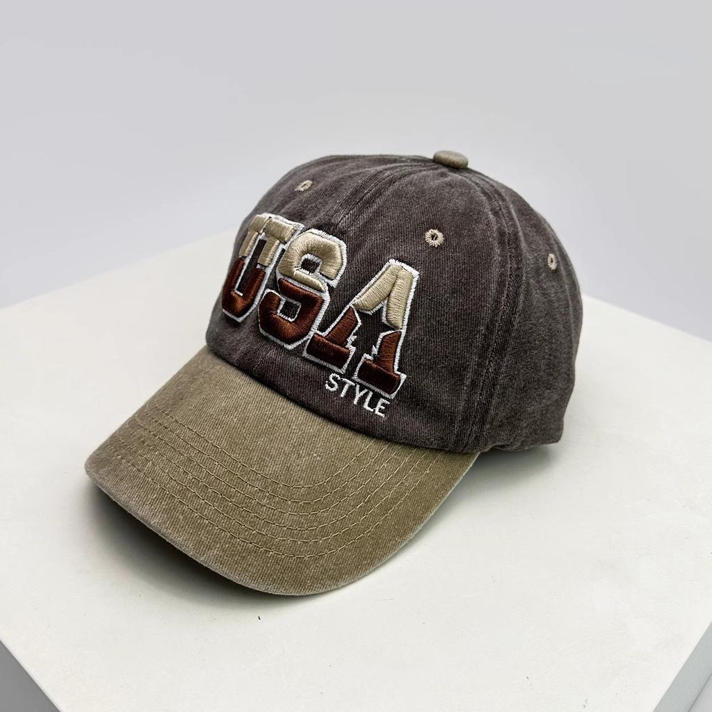 Поношенная старая вышитая бейсболка Вышитая бейсболка Европейская и американская ретро Универсальная защита от солнца бейсболка