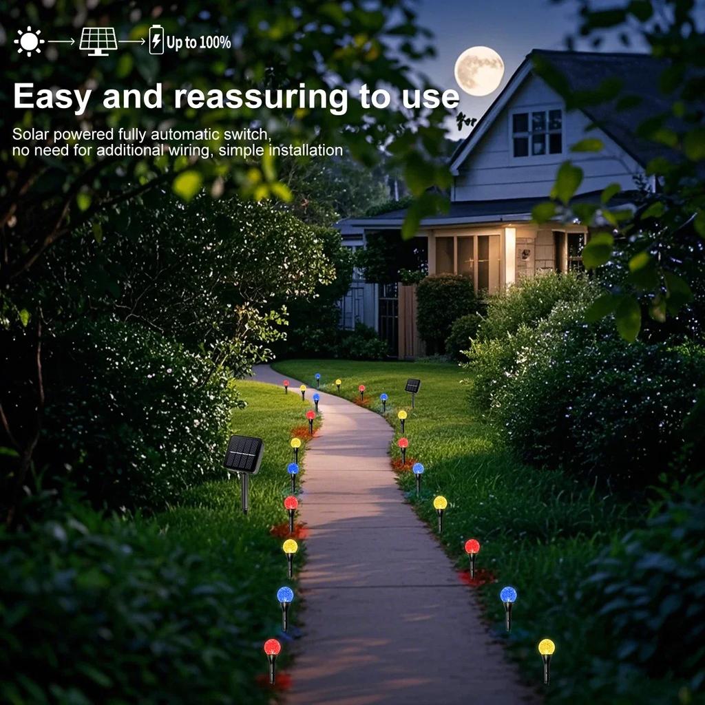 Уличная светодиодная гирлянда на солнечной батарее, пузырьковые шары, садовые светильники, газонные светильники, светильники для патио, светильники для коридора, свадебные украшения