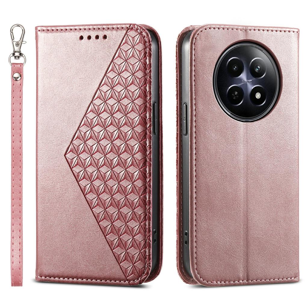 For Realme 12 5G/12x 5G Case Rhombus Imprinted Leather Cell Phone Cases Wholesale