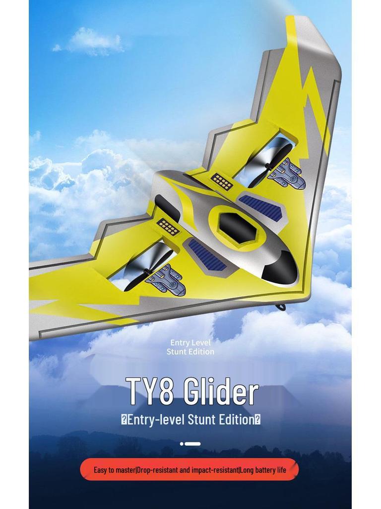 LED Foam Remote-Control Airplane - Crash-Resistant Fixed-Wing Glider Toy