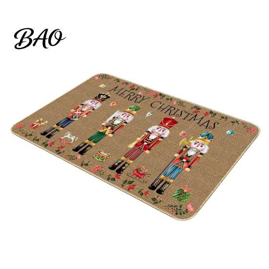 Non-slip Holiday Floor Mat Christmas Door Mat, Festive Entrance Rug, 35" x 24" Non-Slip Washable Winter Home Decor Entry Welcome Water Absorbent