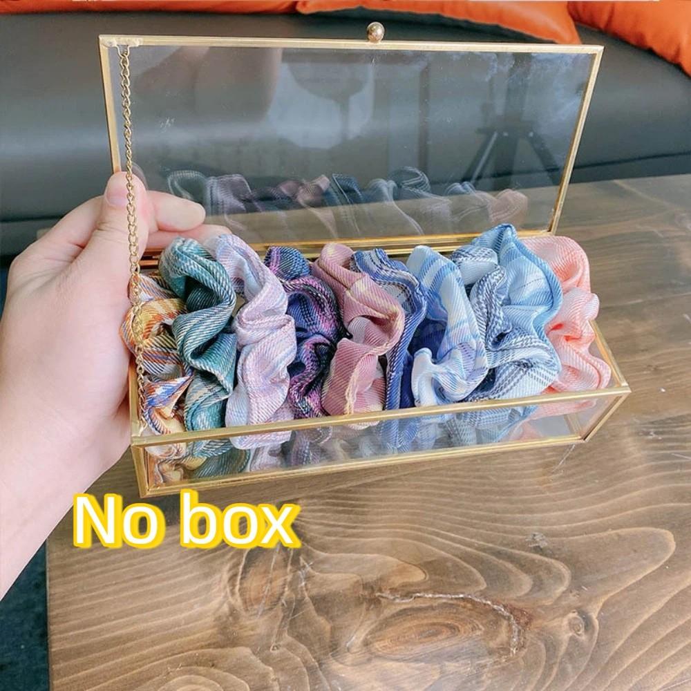 10Pcs Plaid Pattern Hair Scrunchies Cute Hair Bands Large Intestine Hair Tie For Women