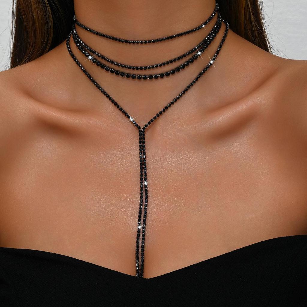 European American Multi-Layer Rhinestone Body Chain Necklace - Sexy Beach Jewelry