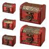 Wooden Box Vintage Style Floral Craft Old Memory Touch Jewelry Storage Wooden Treasure Case for Collection