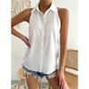 Летние рубашки без рукавов на пуговицах, базовые повседневные однотонные женские блузки и рубашки