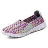 Women Sneakers Summer Breathable Lightweight Slip On Women Flat Shoes Female Loafers Manual Woven Shallow Women Casual Shoes