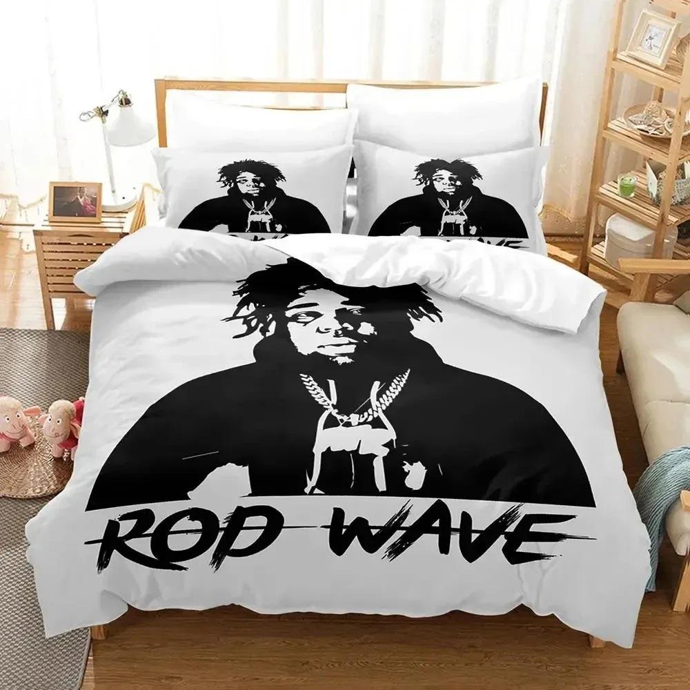 3D Print Rapper Rod Wave Bedding Collection Duvet Cover Bed Collection Quilt Cover Pillowcase Comforter King Queen Size Boys Adult Bedding Collection