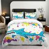 Three-Piece Quilt Cover Painted Shark Children'S Bedding Boys And Girls Quilt Cover Pillowcase Home Textile Kit
