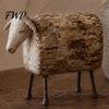 Rustic Longhorn Bull Figurine Vintage Bull/Sheep Sculpture, Farmhouse Animal Figurine, Western Style Statue Decorative for Shelf Mantel Living