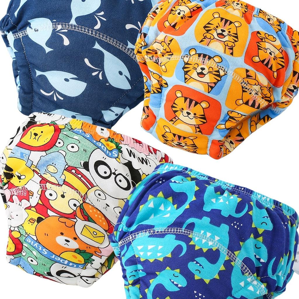 4-Pack Boys and Girls Training Pants, Comfortable Breathing Potty Train Shorts with Animal Patterns, Baby Christmas Gift