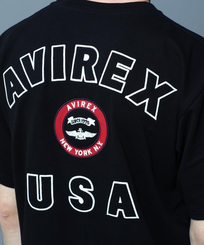 AVIREX ФУТБОЛКА С ЛОГОТИПОМ VARSITY L черная 783-5934012