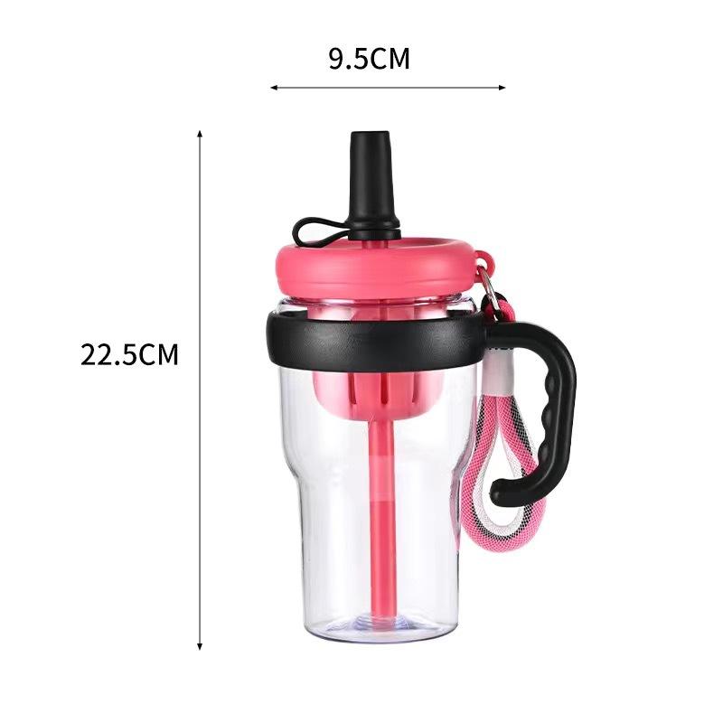 High-quality Water Cup Large Capacity High Temperature Resistant Plastic Straw Cup Portable Handle Tea Bin Summer Cup Wholesale