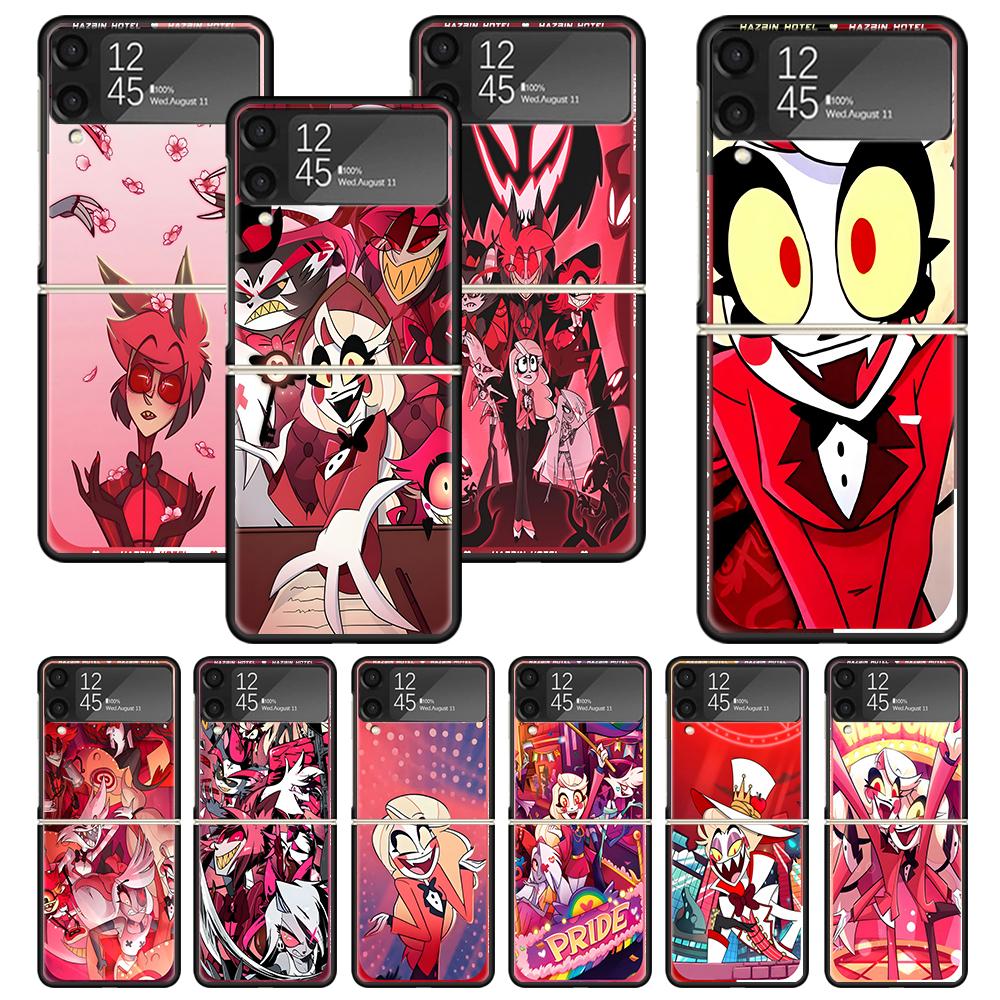 Чехол с принтом аниме H-Hazbin H-Hotel для телефона Samsung Galaxy Z Flip 3 4 5 6 7 5G, чехол-раскладушка, чехол с рисунком Flip7 Flip6 Flip5 Flip4 Flip3