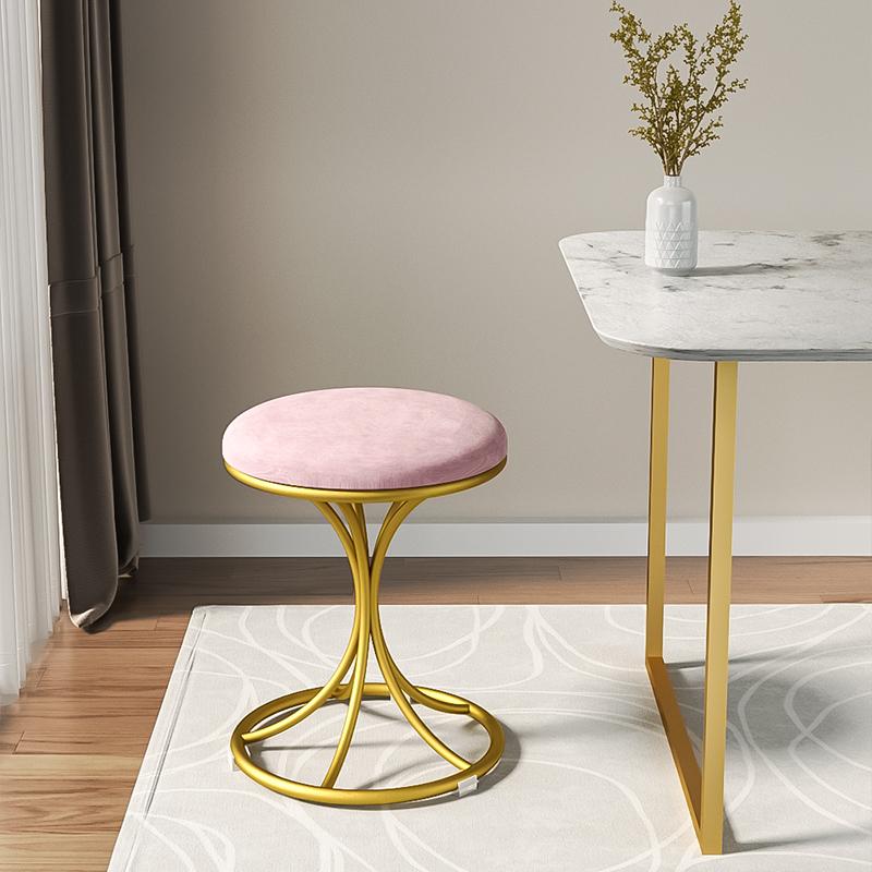 Nordic Portable Velvet Metal Vanity Stool Dinning Chair Modern Living Room Furniture Chairs Makeup Chairs Hall Shoes