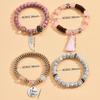 4PCS Bohemian Multi-Strand Beaded Bracelet Set with Fringe Tassel & Wing "I Love You" Charm - Women's Layered Jewelry Gift for Summer Fashion