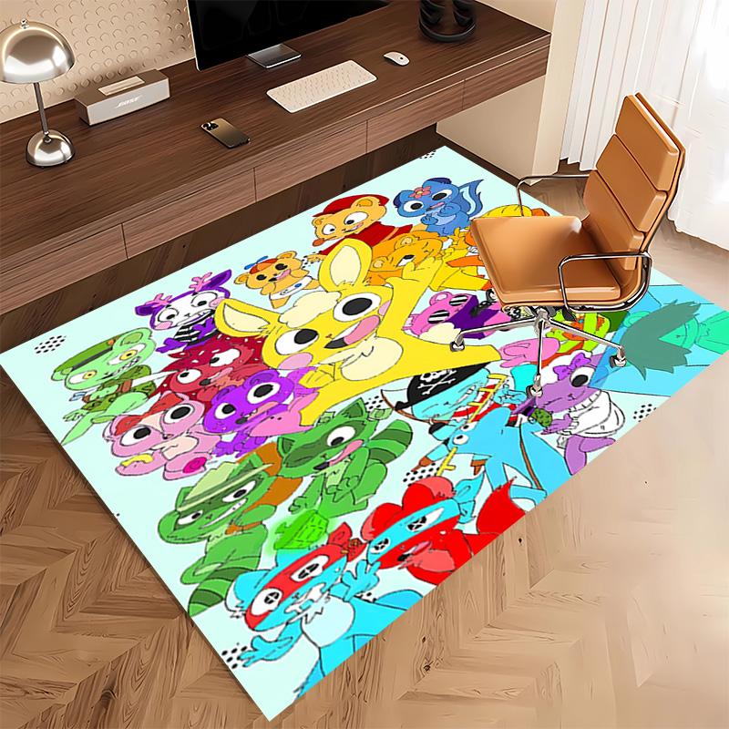1pc Happy Tree Friends Print Area Rug - Soft, Washable Non-Slip Indoor Mat, Living Room, Home Office Decorative Rug,Office Decorative
