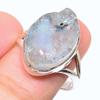 Подарочное кольцо из стерлингового серебра 925 пробы с натуральным радужным лунным камнем S.9 o2S49