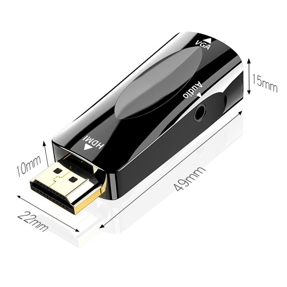 Кабель-конвертер HDMI-совместимый в VGA HD 1080P Цифровой Аналоговый Адаптер с Аудиоразъемом 3,5 мм для Наушников для ТВ ПК Ноутбука