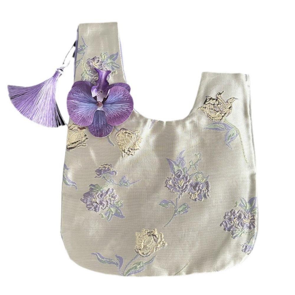 Flower Pendant Tassel Knot Wrist Bag Storage Bags Cheongsam Accessories Girls
