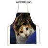 Cartoon Cute Cat Printed Sleeveless Apron Black Kitchen Apron Women Cooking Apron Home Baking Antifouling Antifouling Bib