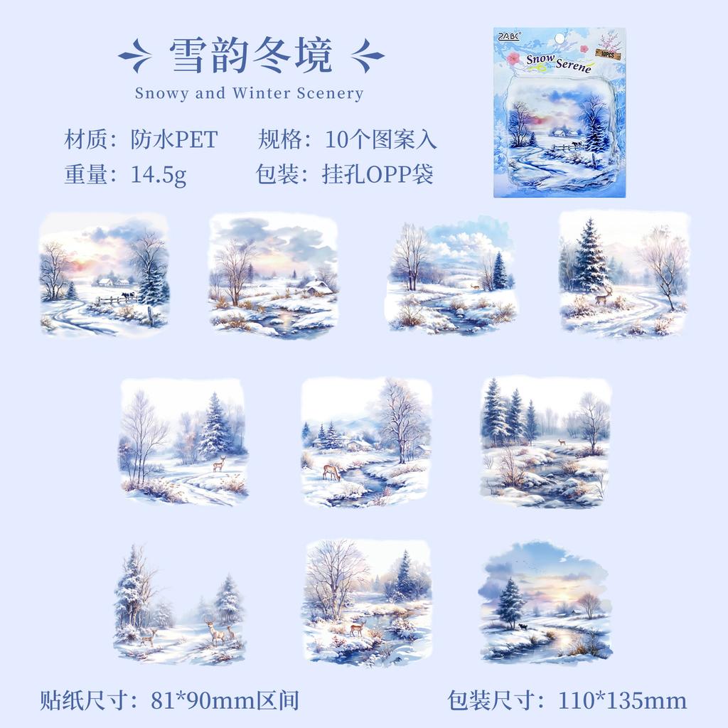 10pcs/1lot Kawaii Scrapbook Sticker Four Seasons Story Scrapbooking Supplies Planner Decorative Stationery Sticker