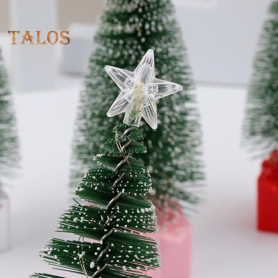 4 шт. маленьких елочных украшений со светодиодными лампами на батарейках реалистичные мини-настольные аксессуары для рождественской елки