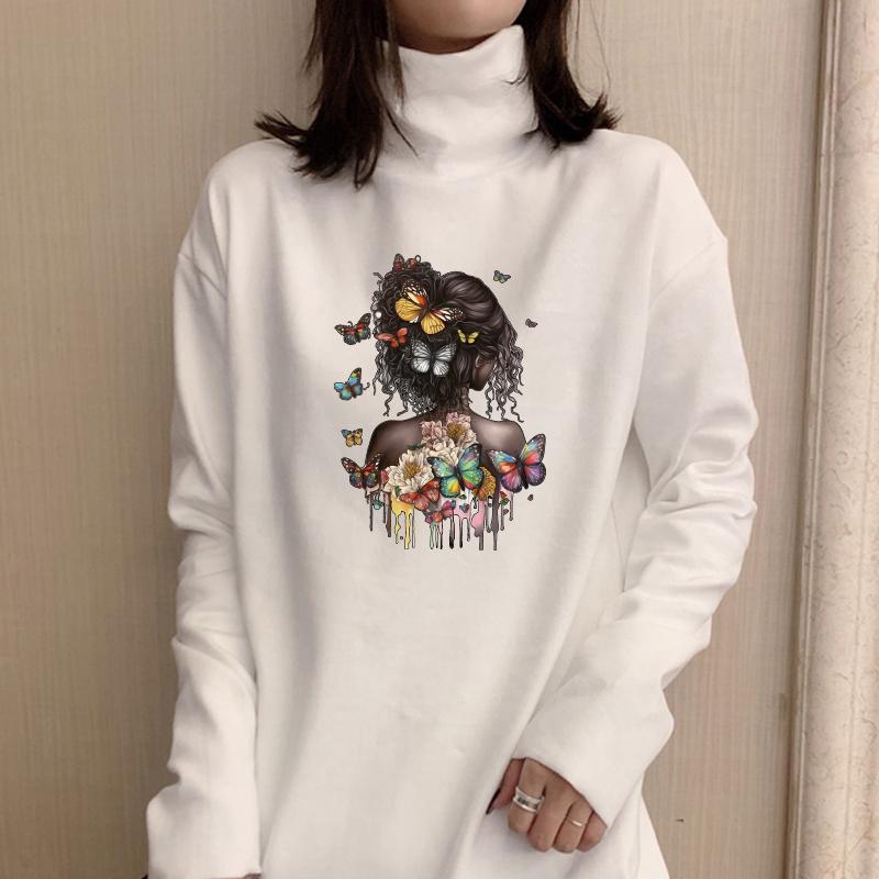 Черная женщина Бабочка Термопереводная наклейка Печать на футболках Наклейки на одежду Толстовки Сделай сам Термопресс Аппликация Утюгом Нашивки