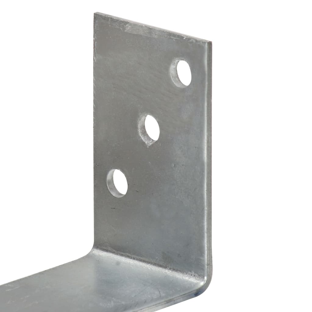 Vidaxl Kotwy Do Słupków, 12 Szt., Srebrne, 8X6X30 Cm, Stal