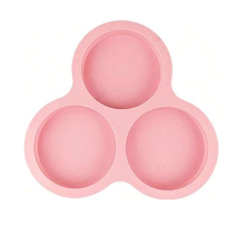 3Cavity Air Fryer Egg Mold Round Shape Cupcake Nonstick Silicone Muffin Hamburger Bun Pan DIY Cooking Mould Baking Accessories