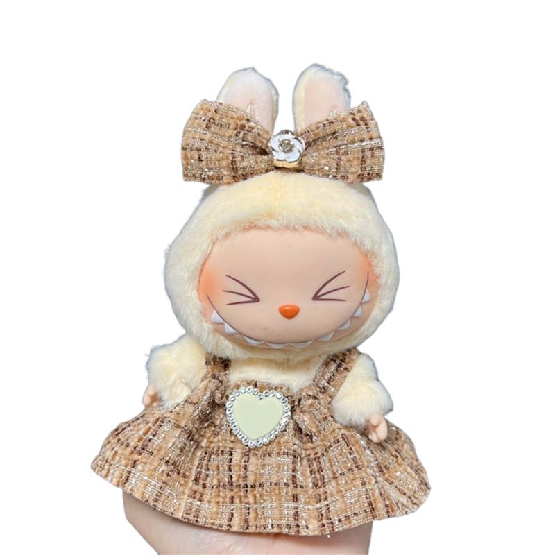 15~17cm blind box LABUBU plush doll skirt suit doll DIY decoration children's toys fashion girl birthday gift Natasha clothes