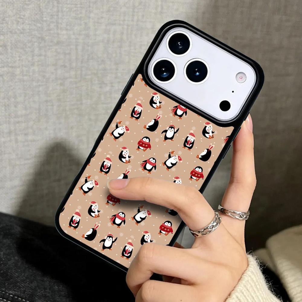 Capa Case for iPhone 17 Air 16 Pro Max 15 Plus 11 13 Mini 14 12 Back Phone Cover Cute Lovely Penguin