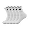 5 Pairs Men Love Heart Socks Casual Ribbed Crew Socks with Black White Hearts Breathable Sweat-Absorbent Athletic Socks for Sports Running