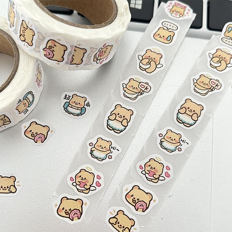 500 шт./рулон милые круглые наклейки-печати рулоны наклейки граффити наклейки для багажа игрушки