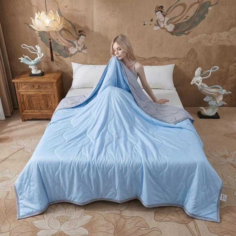 Solid Color Air-conditioning Comforters Machine Washable Throw Blanket Cooling Blanket Dormitory