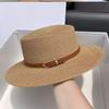 Straw Wide Brim Sun Protection Flat Top Top Hat Children Summer Retro Simple Travel Beach Visor Tide