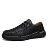 New Handmade Leather Mens Casual Shoes Comfortable Lace-up Business Shoes for Men Outdoor Walking Shoes Retro Dress Male Shoe