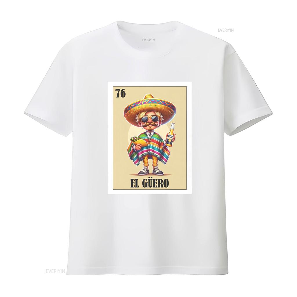 Loteria T Shirt El Guero Blonde Guy Spanish vintage Washed graphic streetwear Comfortable Unisex Stretched Stylish Slightly