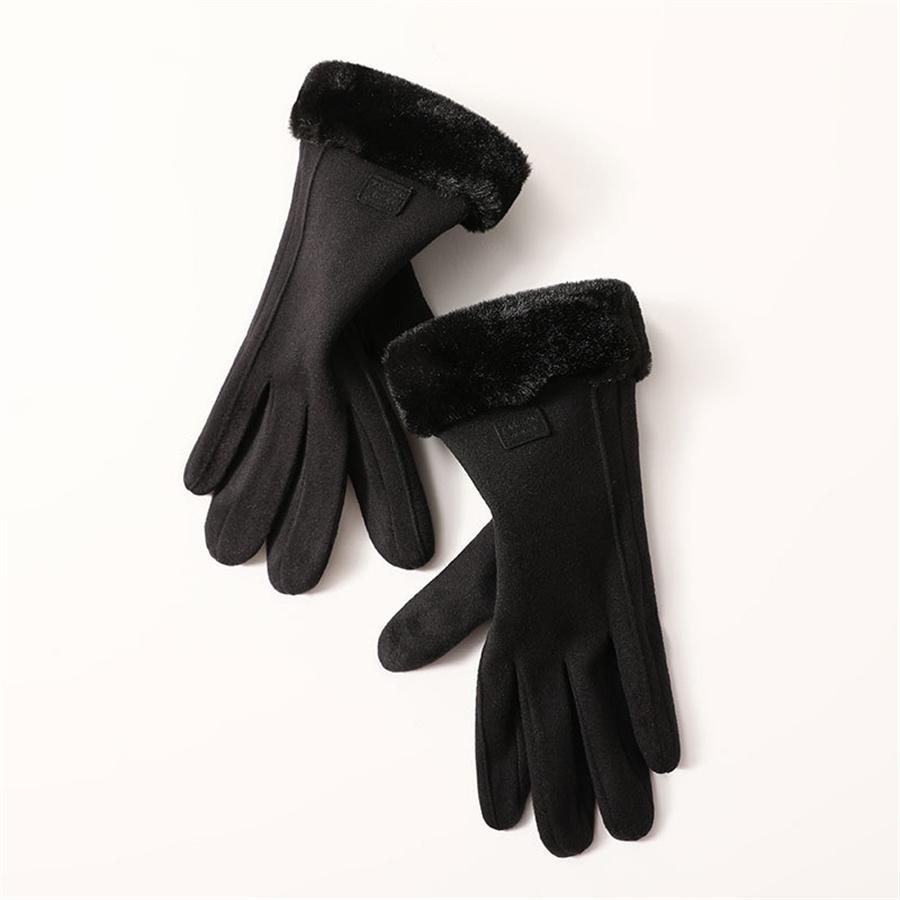 Women's Winter Warm Gloves Faux Fur Cuff Touchscreen
