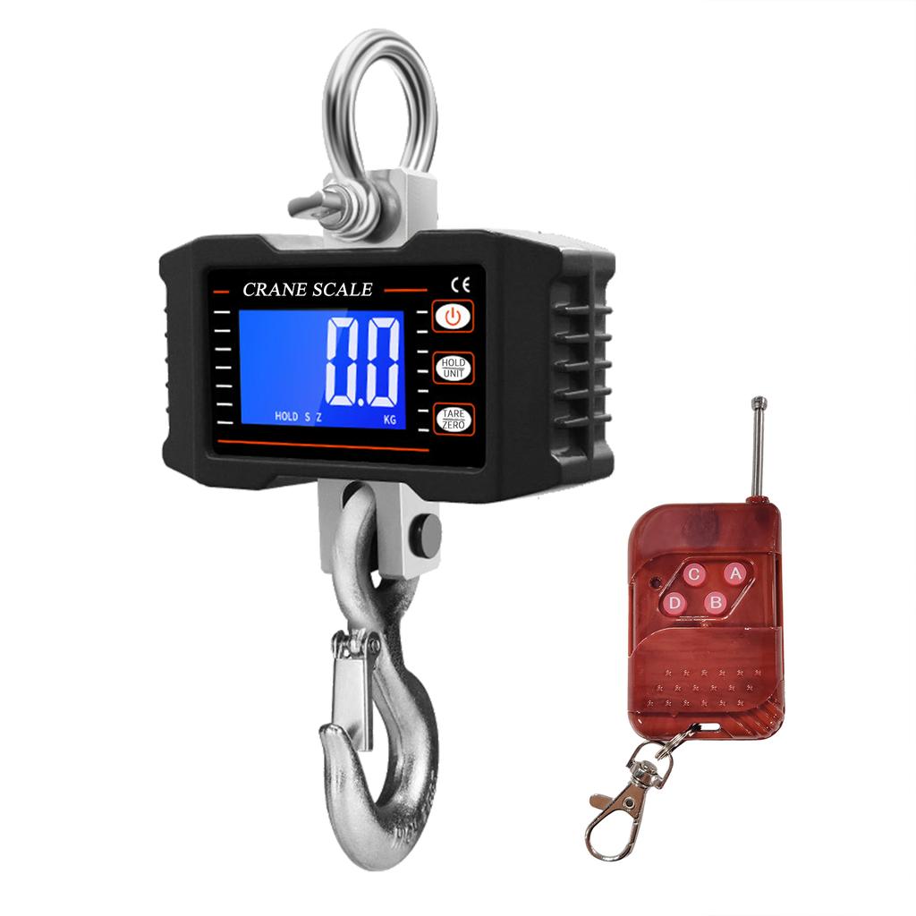 Digital Hanging Scale with Remote Control 1000kg/ 2204lbs Portable Heavy Duty Crane Scale LCD
