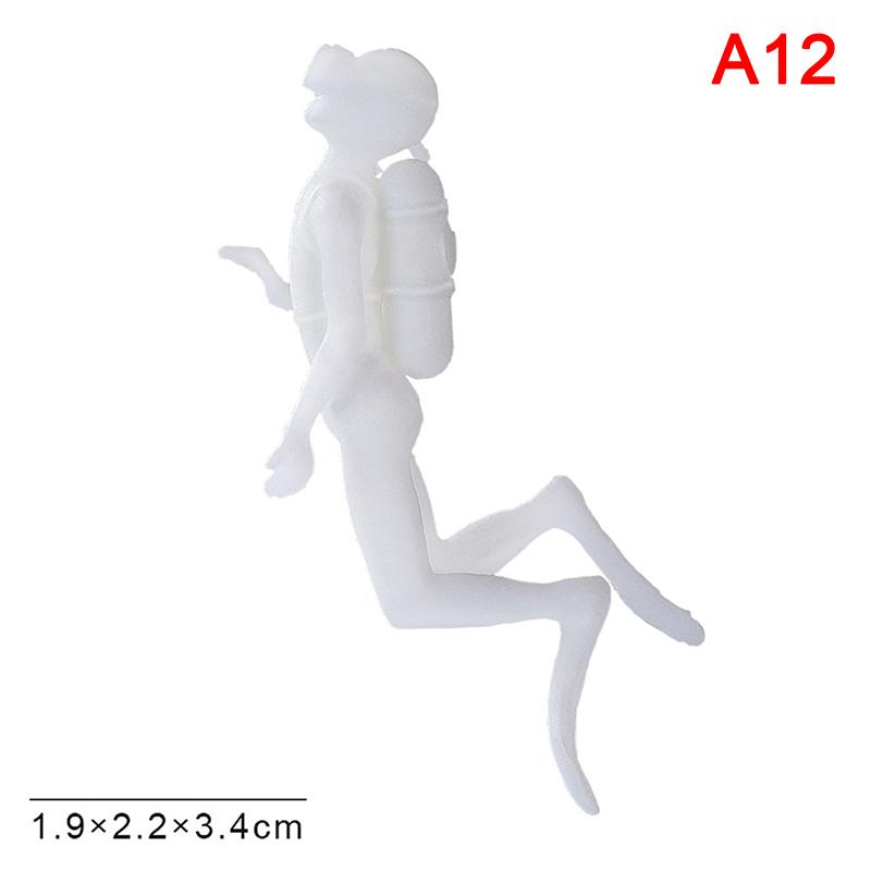 Unpainted Mini Ocean Diver Figurine - Underwater Decoration for Fish Tanks/Models