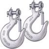 1/4 Inch Safety Chain Hooks, Clevis Slip Hook With Safety Latch, Grade 70 Forged Steel 12,600 Lb For Trailer Truck Transport Tow Winch Hook