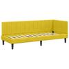 L shaped bed frame with headboard yellow 80 cm x 200 cm velvet