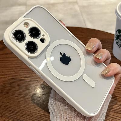 Для Magsafe Магнитный Беспроводной Заряд Чехол для Телефона Для iPhone 15 14 13 12 11 Pro Max 15 Plus Роскошная Акриловая Жесткая Задняя Панель Прозрачная Крышка