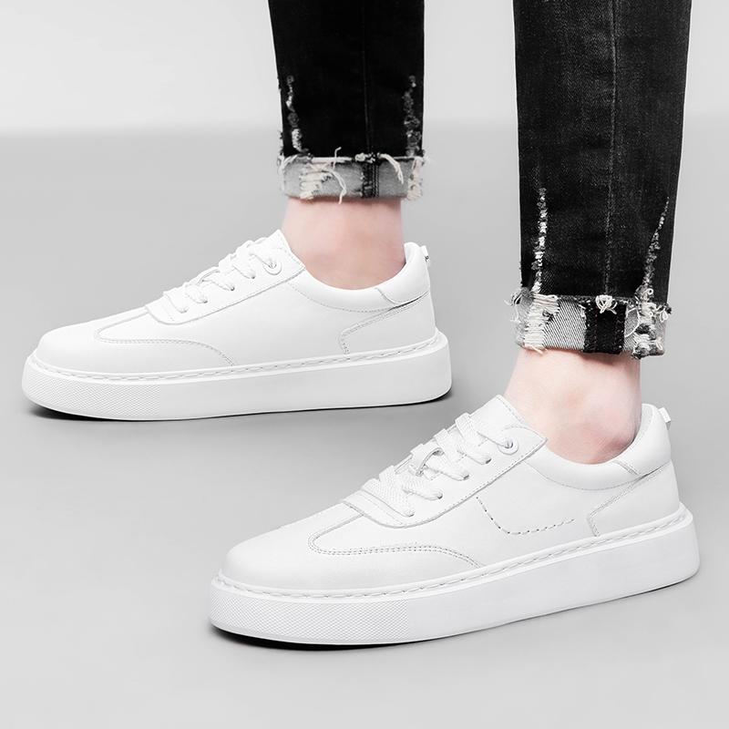 Fashion Male Skate Shoe Genuine Leather Mens Sneakers Male Comfortable Flats Handmade Men Casual Shoes Hot Sale Male Walking Footwear