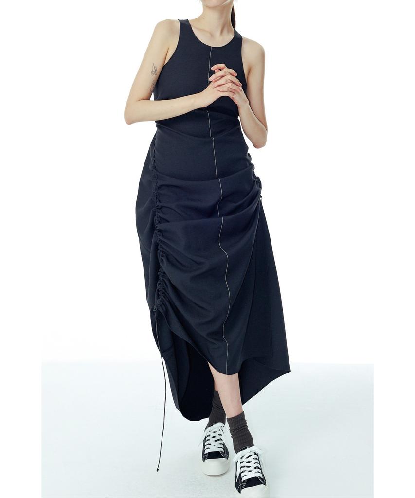 Recorde Back Panel Drawstring Dress_Rqdam23531Bkx